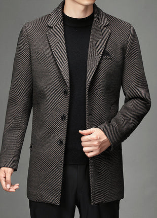 Manteau chaud en laine et cachemire britannique pour homme