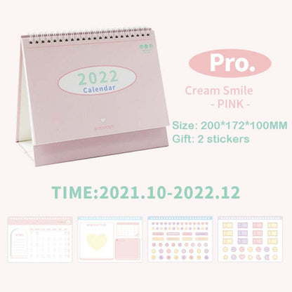 Hot New Items at Buy Center: Cream Desk Office Learning Coil Year Round Basic Desk Calendar Pink Pro