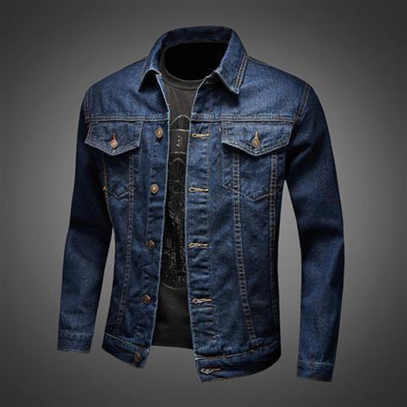 Blue Vintage Denim Jacket Men's Casual Buy Center