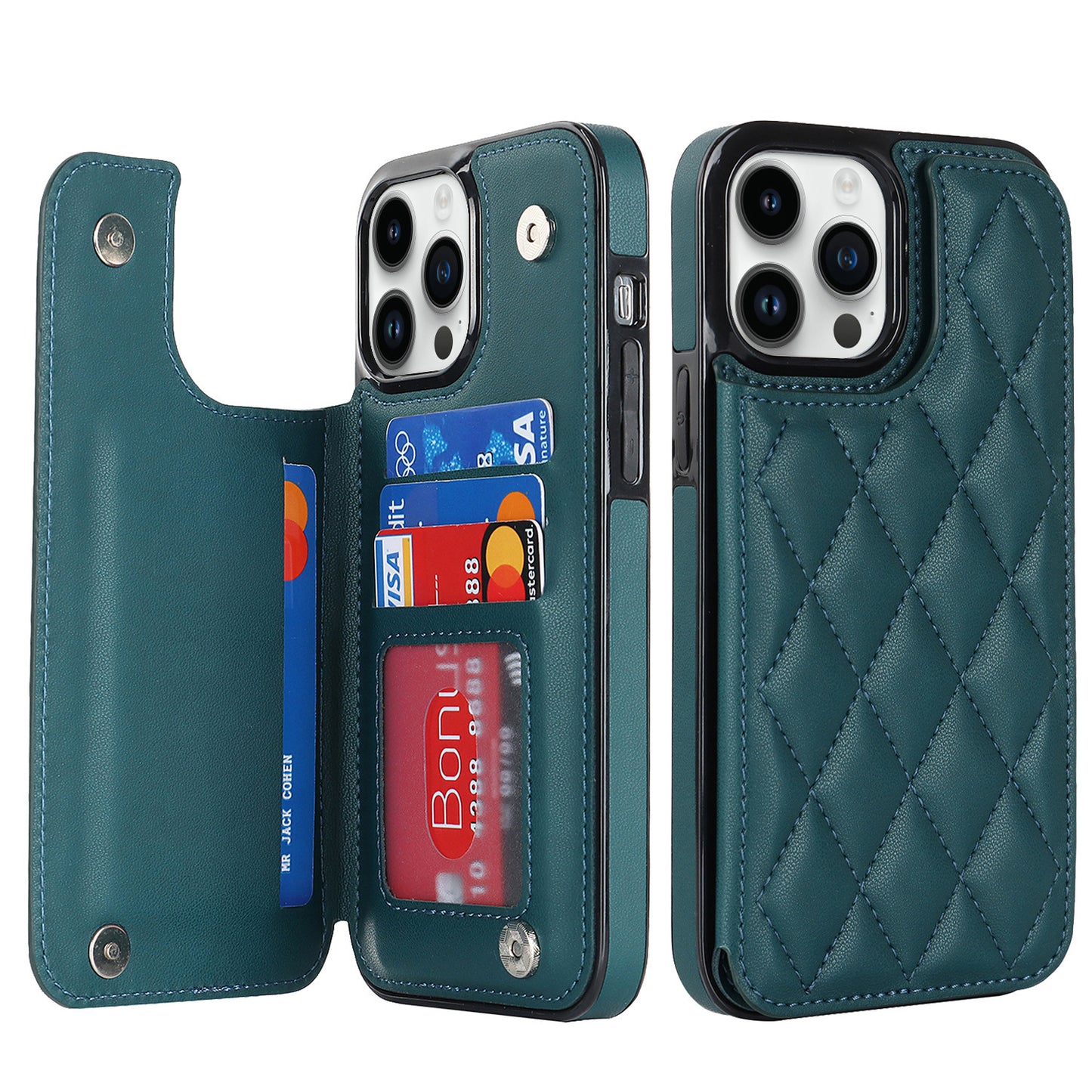 Just Arrived at Buy Center: Stylish And Versatile Card Holder Phone Case Malachite Green