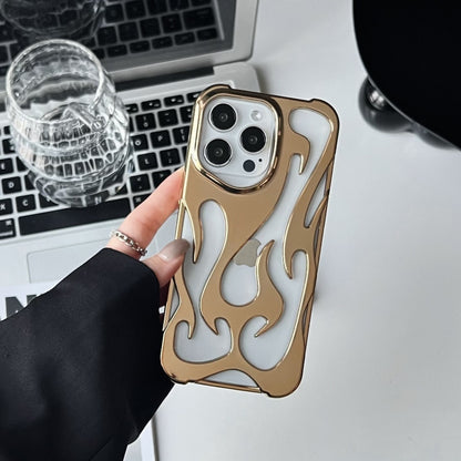 Buy Center Choice-Electroplating Hollow Heat Dissipation Phone Case Flame Pattern High-grade Soft Shell Gold Plating