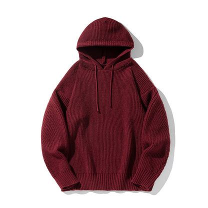 Japanese Loose Solid Color Hooded Sweater Idle Style Adjustable Buy Center