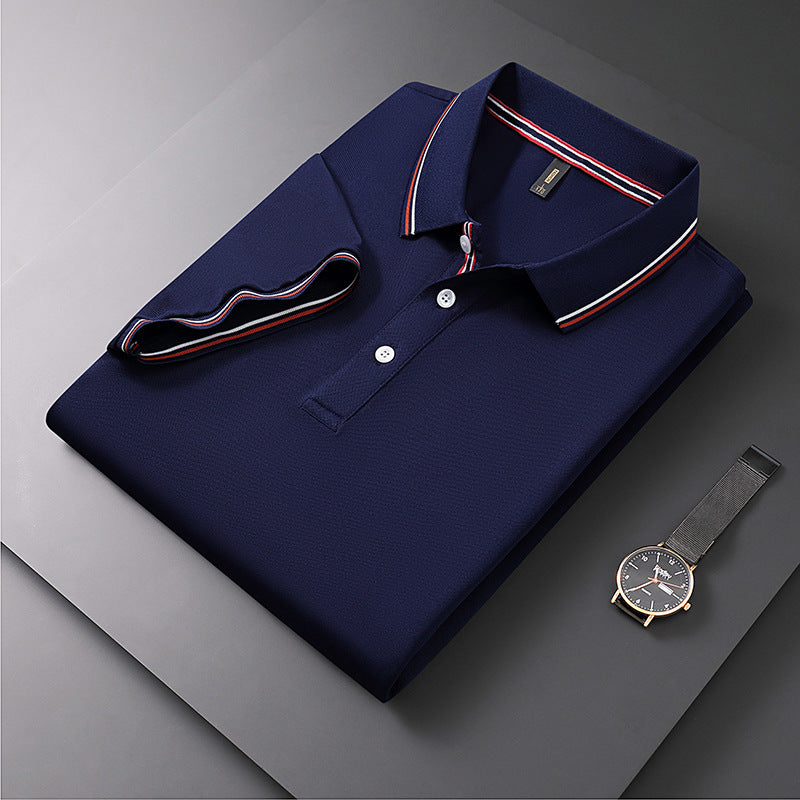 Trending Now at Buy Center: Summer Men's Polo Shirt Lapel T-shirt DNW2606 Navy Blue