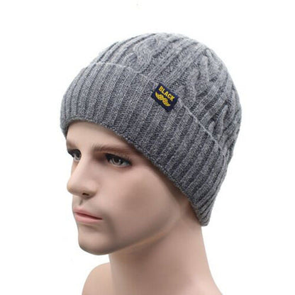 Gorro de punto europeo y americano para hombre, gorro de otoño e invierno