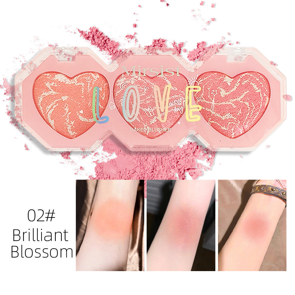 Buy Center Handpicked- Three-color Pork Belly Highlight Blush Heart-shaped Baking