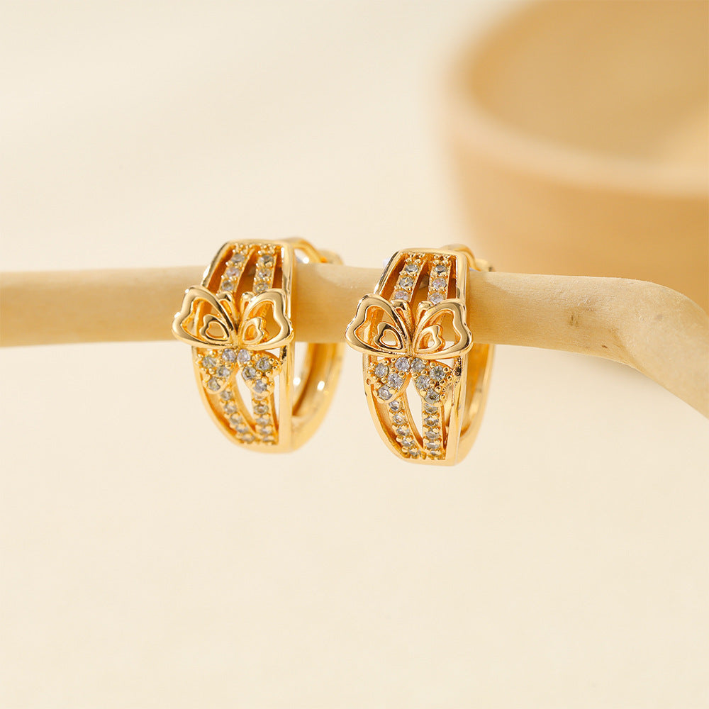 Buy Center Top Rated-Earrings Jewelry Gold Multi-style Inlaid Zirconium Ear Ring EH410008