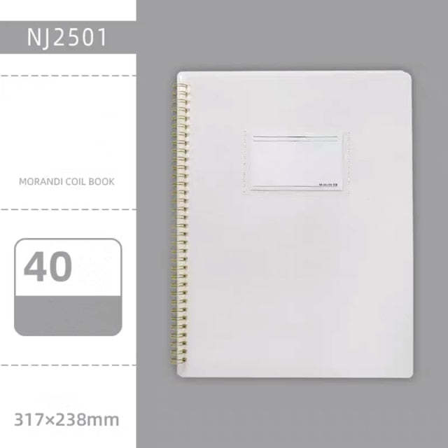 Now Available at Buy Center: Morandi Color A4 File Book Coil Interstitial Information Folder Bag Grey 40pages