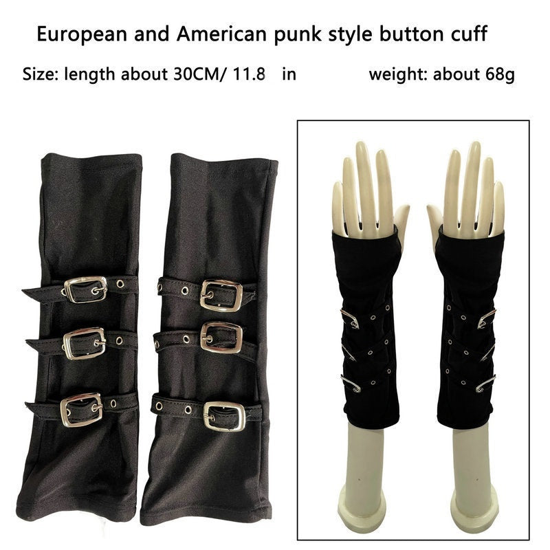 Sleeve Punk Dark Black Half Finger Sleeve Kunoichi Gloves Buy Center