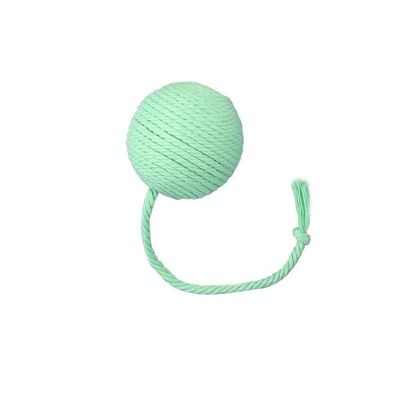 Buy Center Top Rated-Cat Toy Ball With Rope Built In Bell To Roll The Ball And Make A Sound For Kittens To Play With M 6cm Green