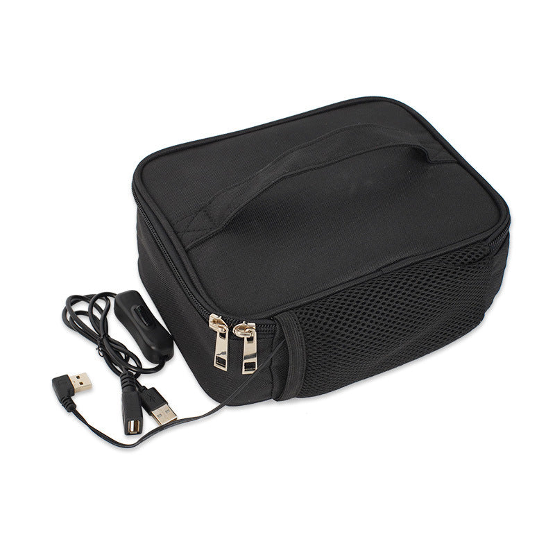 Newly Released at Buy Center: USB Heating Lunch Outdoor Bento Thermal Bag Convenient And Easy To Carry Black