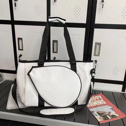 Just Arrived at Buy Center: Badminton Bag Women's One Shoulder Retro Capabala White See Description