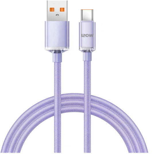 Buy Center Hot Pick-120W Super Fast Charge 6A Data Suitable For Type-c Charging Cable Purple