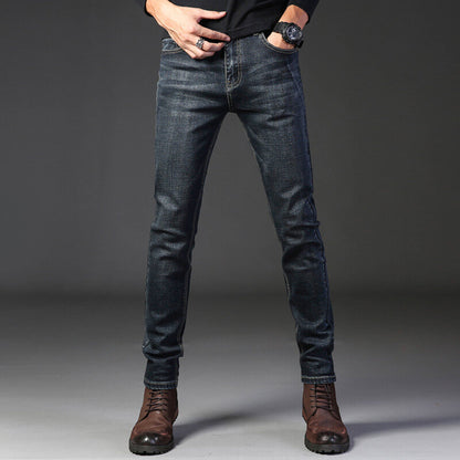 Newly Released at Buy Center: Straight Stretch Slim Fit Casual Men's Trousers Black