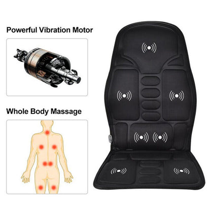 Newly Released at Buy Center: 8-Mode Full-Back Massage Vibration Cushion Car Chair Seat Pad Mat Heat Massager