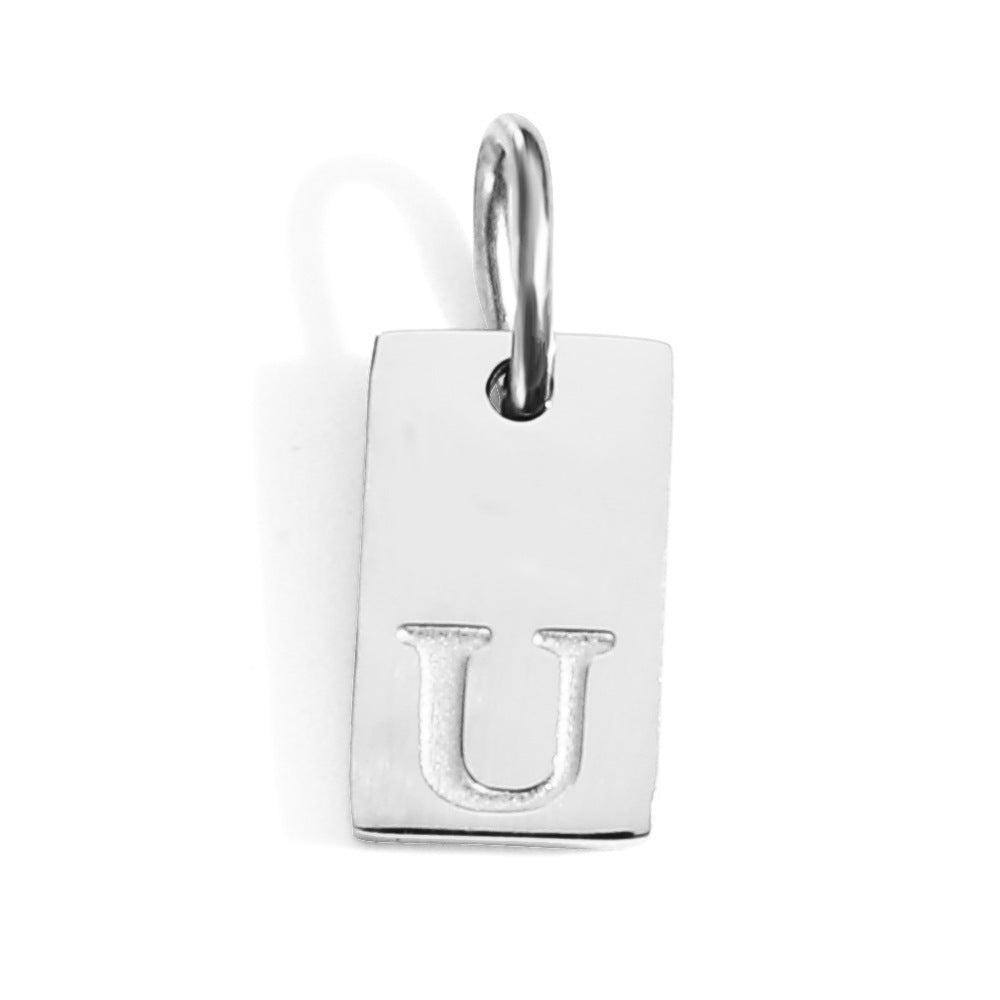 Buy Center Excellence-26 English Letters Pendant Parts Stainless Steel Gold-plated Pendant