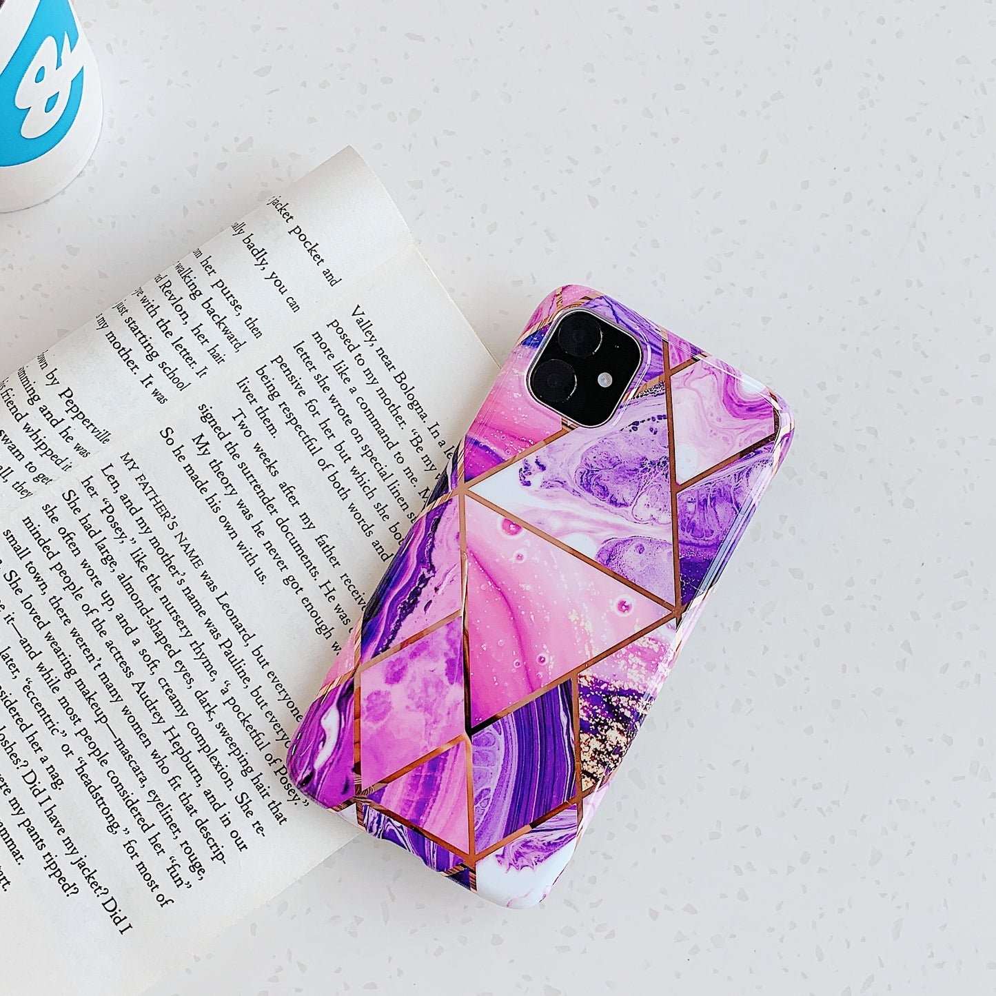 Fresh on the Scene at Buy Center: Electroplating Splicing Silicone Phone Case Purple Pink