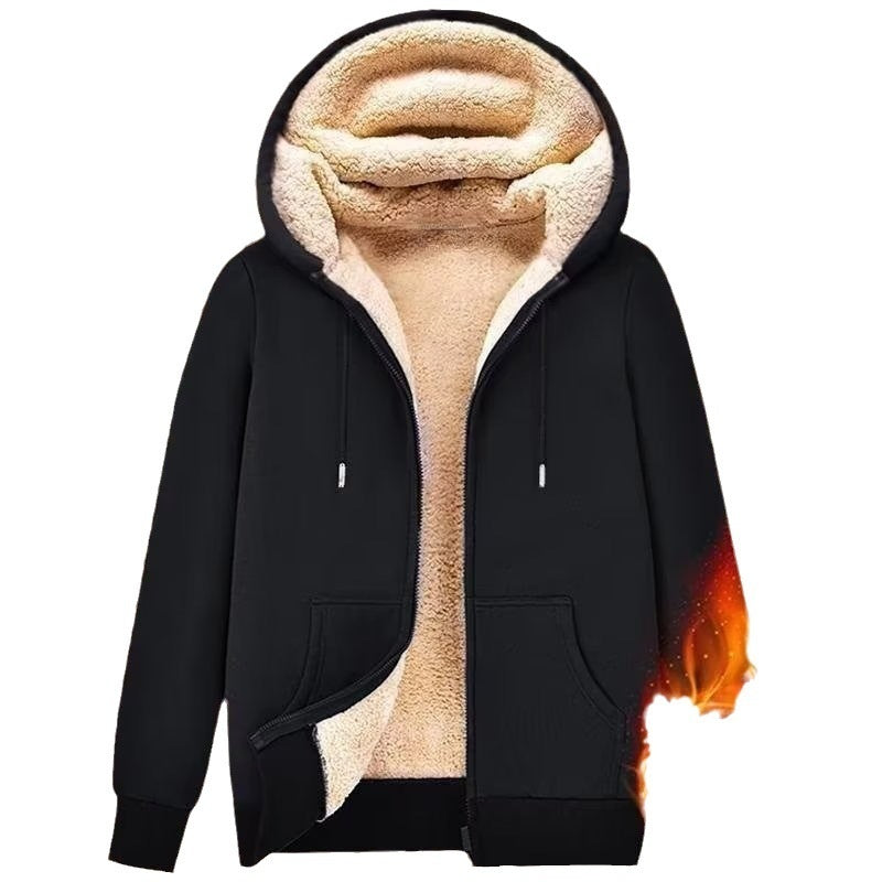 Zipper Sweater Men's Lamb Wool Hooded Jacket Buy Center