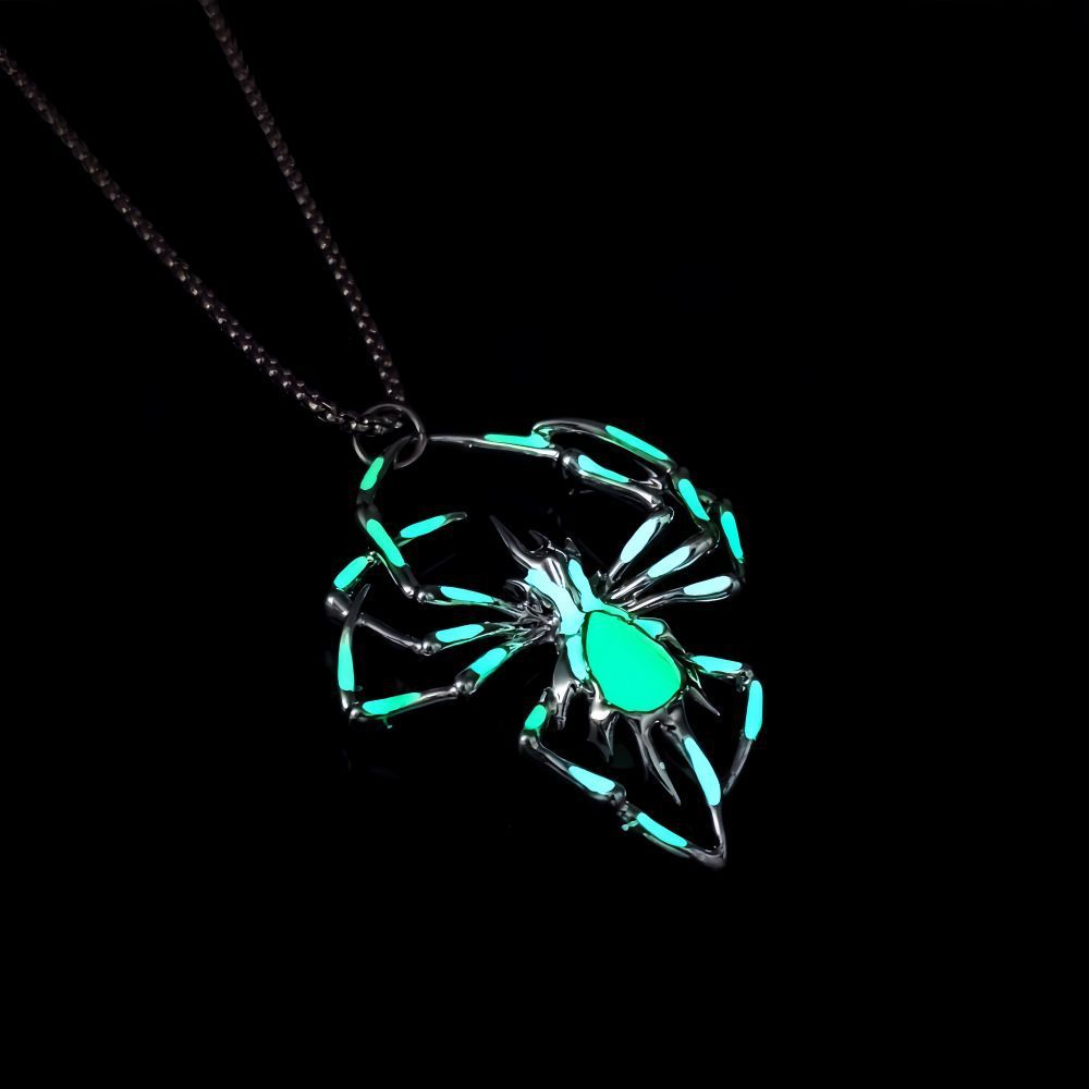 Buy Center Handpicked- Halloween Creative Stereo Luminous Spider Necklace Jewerly Glowing Night Fluorescence Antique Vintage Glow In The Dark For Men Women Gift Party Halloween Day Club