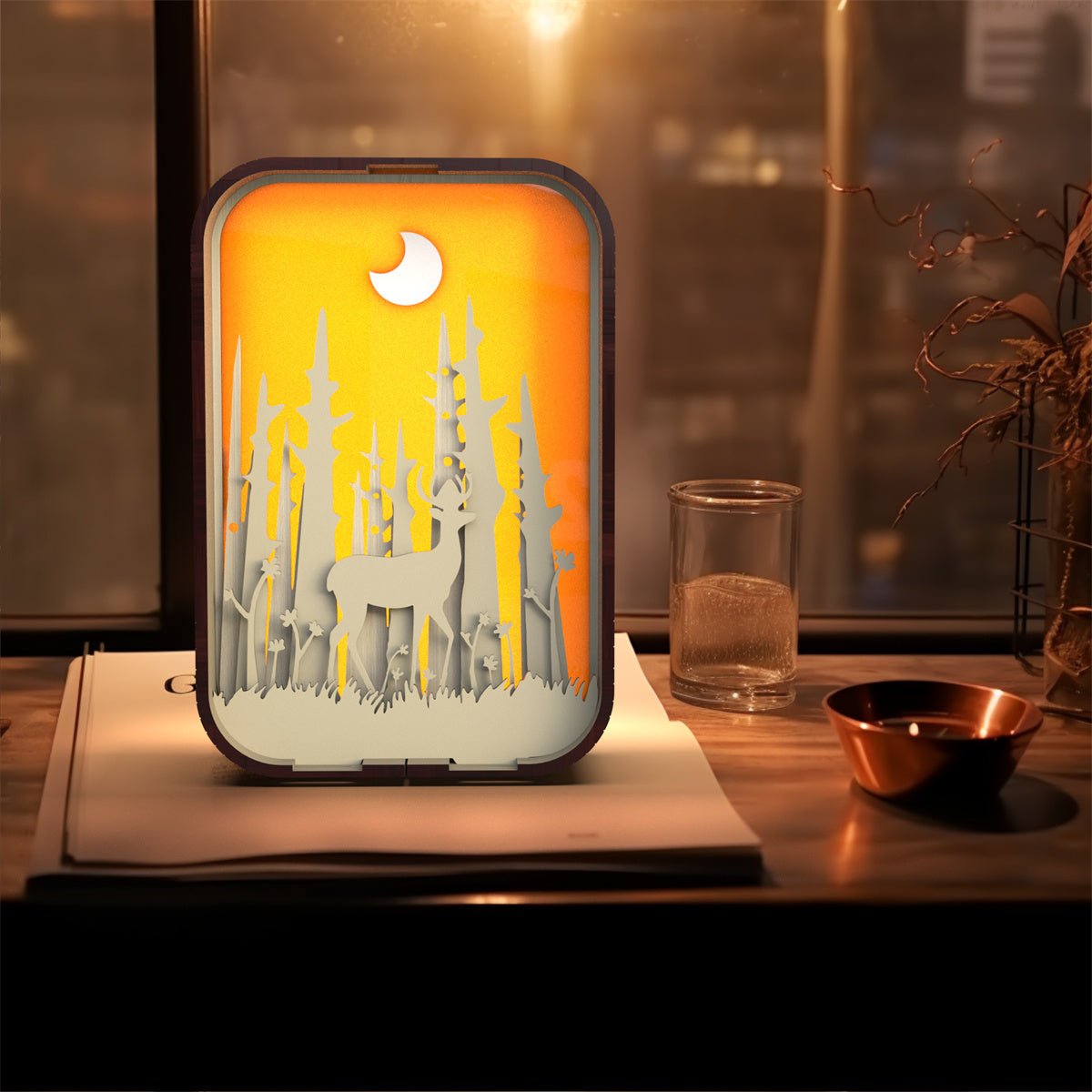 Woodcarving Light Creative Gift Minimalist Bedside Night Light Decoration Desktop Decoration Birthday Gift Buy Center