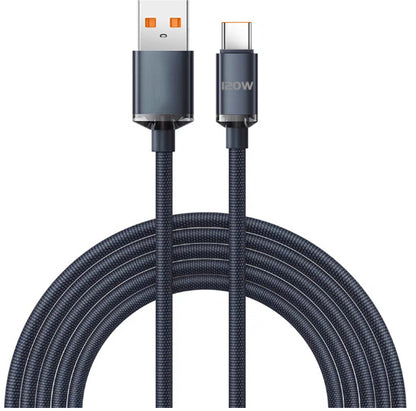 Buy Center Hot Pick-120W Super Fast Charge 6A Data Suitable For Type-c Charging Cable Crystal Black