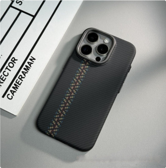 Magnetic Carbon Fiber Pattern Drop-resistant Mobile Phone Protective Case Buy Center