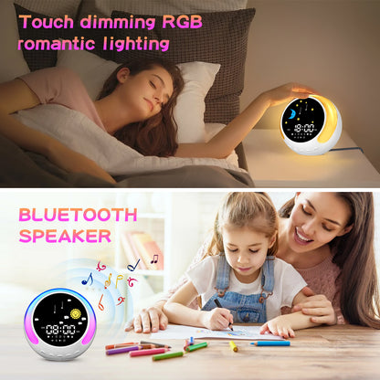 Hot New Items at Buy Center: Children's Alarm Clock Bluetooth Speaker Touch RGB With White Noise Wake-up Light