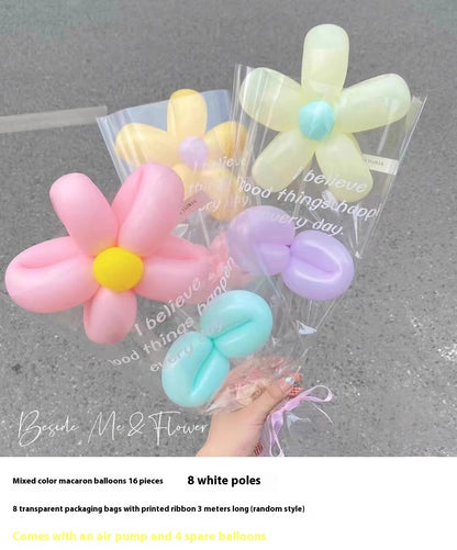 Hot New Items at Buy Center: Long Balloon Flower Bouquet Photo Material Package 8pc Macarons Flower