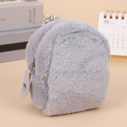 Mini billetera de peluche Estuche pequeño para guardar auriculares y llaves