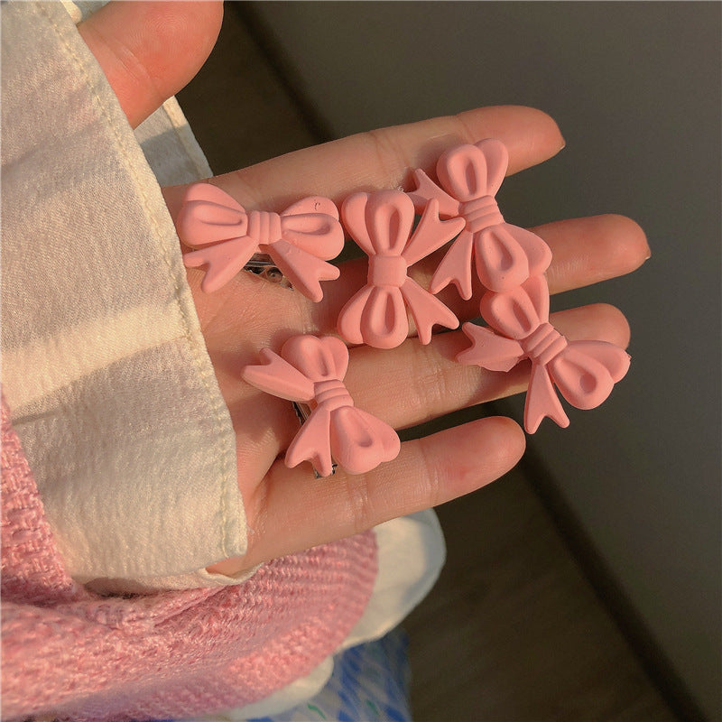 Buy Center Hot Pick-Soft Girl Cute Series Peach Hair Clip Hairpin 3360 Butterfly Bow Tie Plastic