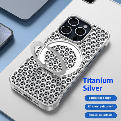 Newly Released at Buy Center: Phone Case Magnetic Suction Frameless Cooling Rotating Bracket Titanium Silver