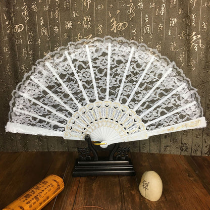 Now Available at Buy Center: Lace Fan Single Layer Wing Chun Dance Fan Chinese Style White Lace Single