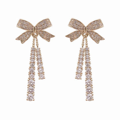 Buy Center Handpicked- New Super Fairy Bow Stud Earrings For Women Niche Design Stud Earrings Gold