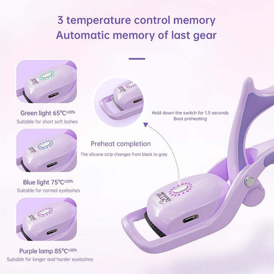 Now Available at Buy Center: 3 Temperature Control Heated Eyelash Curlers Elevate Your Lash, Rapid Heat-up, USB Rechargeable, Natural Curling 24H Long Lasting For Women Gift