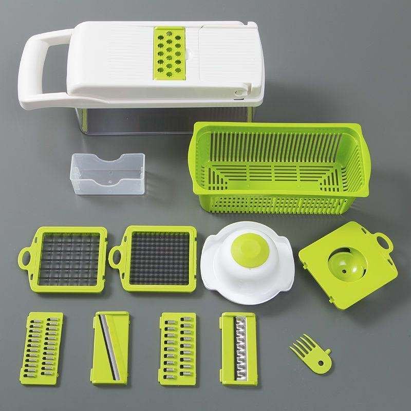 Multifunctional Vegetable Cutter Home Kitchen Slicing And Dicing Fruit Artifact White A