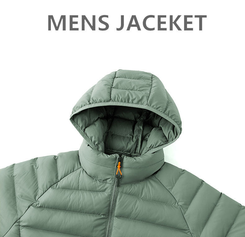 Men's Striped Hooded Warm Cotton-padded Jacket