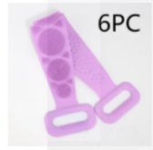 Hot New Items at Buy Center: Bath Towel Silicone Rubbing Back Towel 6PC Lilac purple