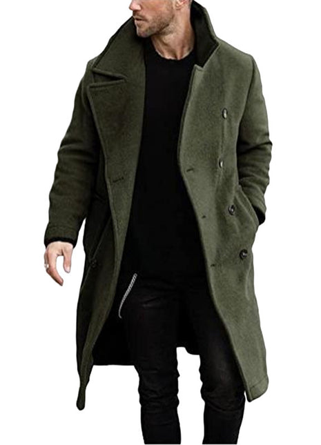 Manteau en laine pour homme, manteau épais