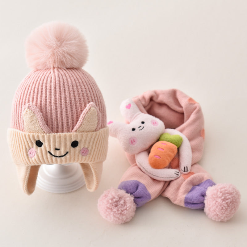 Children's Hat Baby Wool Earmuffs Hat Scarf Suit Buy Center