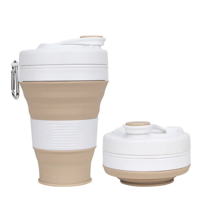 Buy Center Handpicked- Portable Large Capacity Collapsible Cup Khaki 600ml