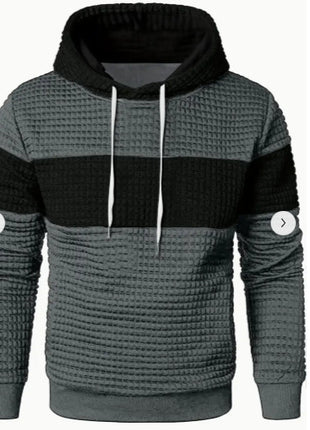 Pull à capuche à manches longues et cordon de serrage pour homme