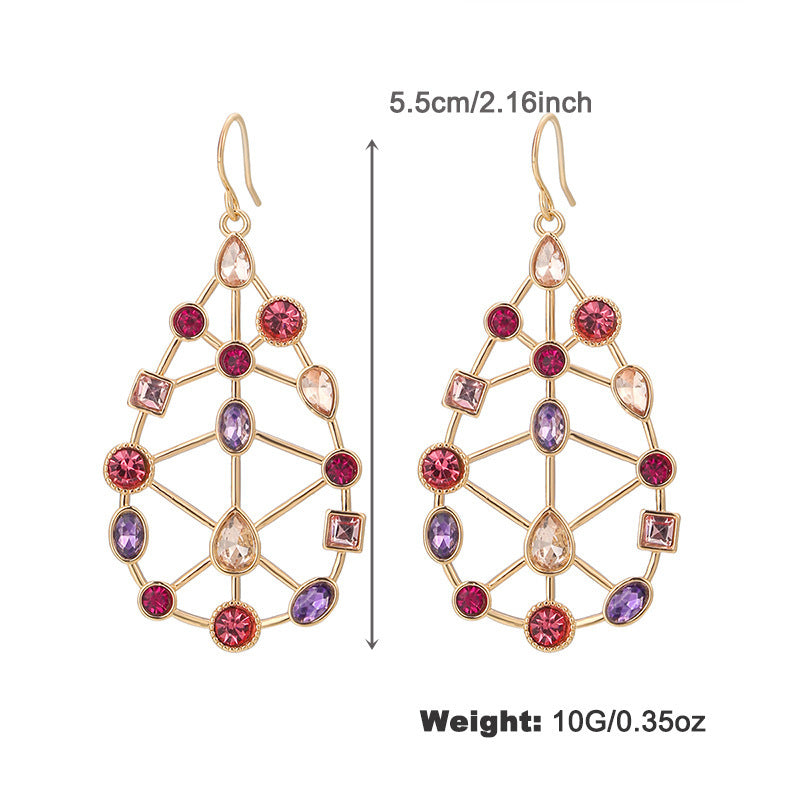 Buy Center Special-Fashion Colorful Rhinestone Special-shaped Earrings NCE05361color