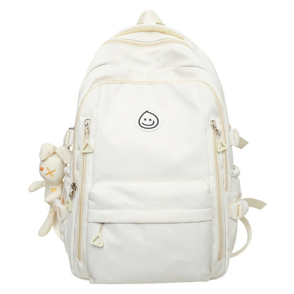 Hot New Items at Buy Center: Schoolbag Female College Student Primary School Student High School Student Large-capacity Backpack White