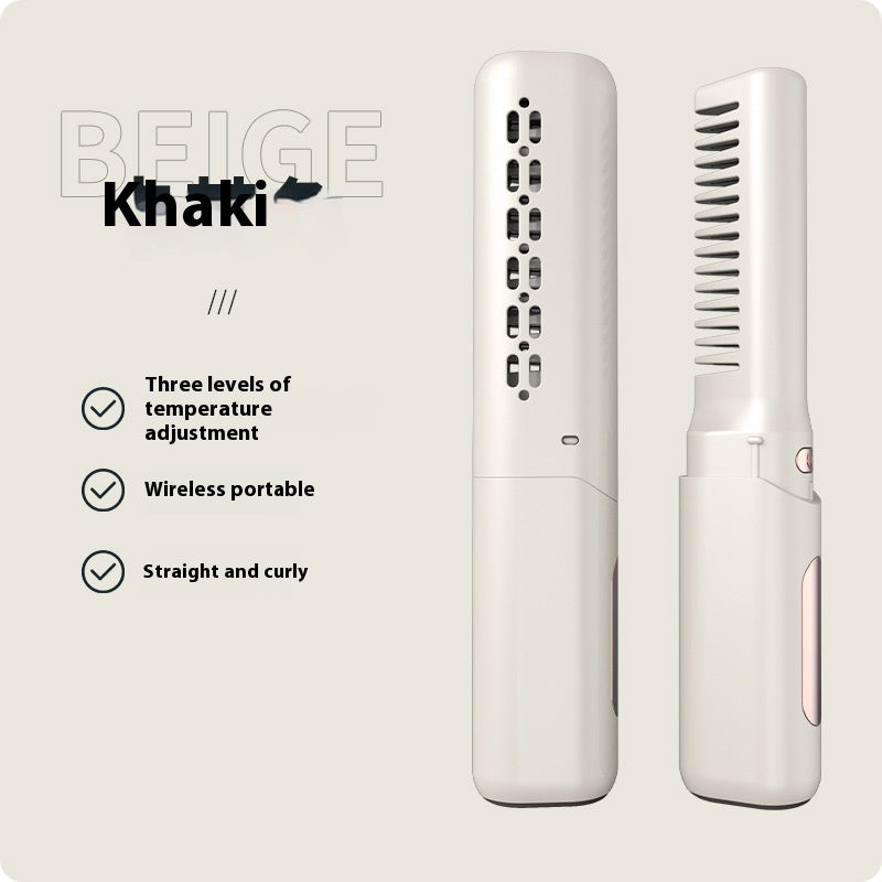 Trending Now at Buy Center: Mini Charging Straight Comb Negative Ion Hair Care Soft Massage Comb ML01 Rechargeable Beige English Version