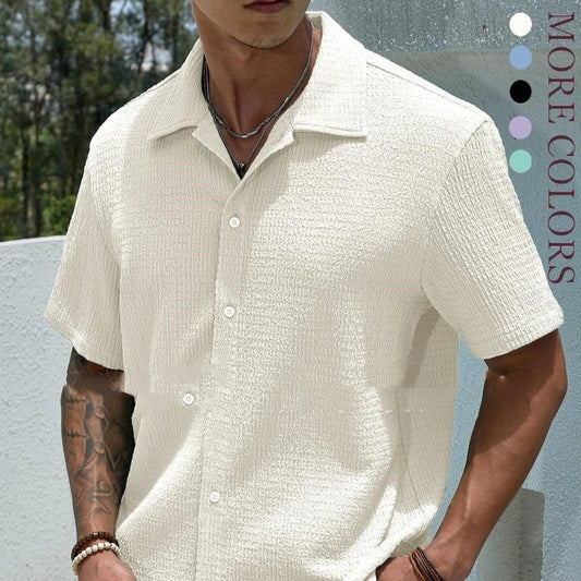 Fresh on the Scene at Buy Center: Men's Solid Color Short Sleeve Shirt Casual