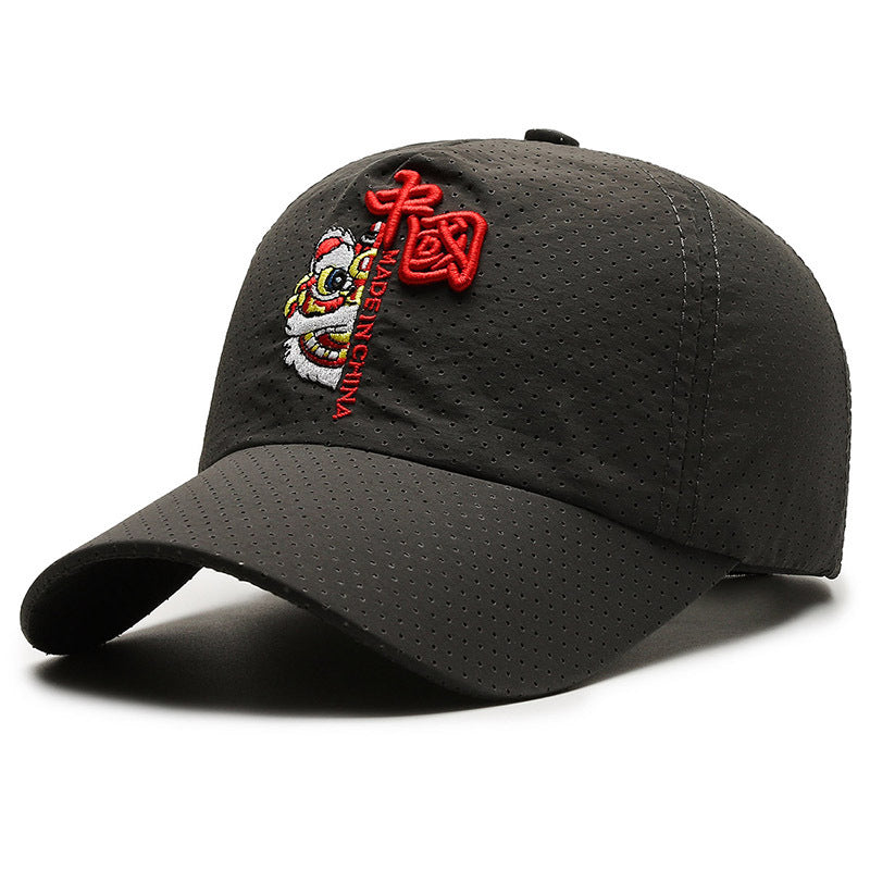 Gorra con visera estilo nacional de danza del león de moda nacional para hombre de verano