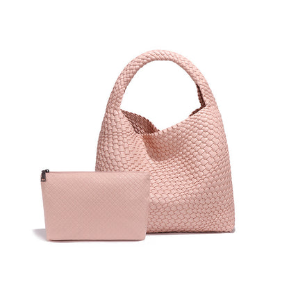 Fresh on the Scene at Buy Center: Large Capacity Combination Bags Trend Underarm Shoulder Handmade Soft Texture B1683 Light Pink