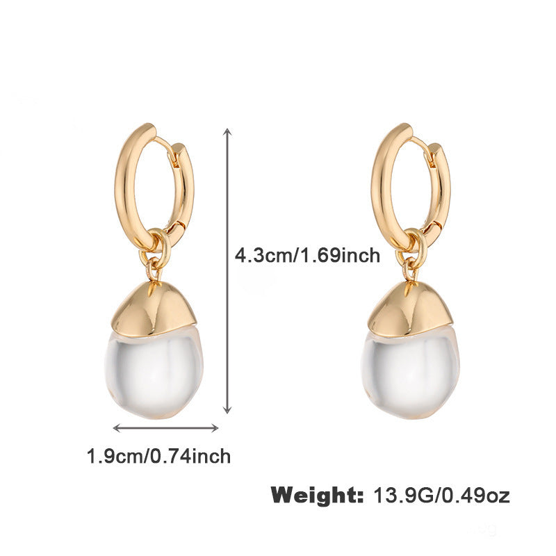 Alloy Spot Drill Transparent Resin Earrings For Women Buy Center