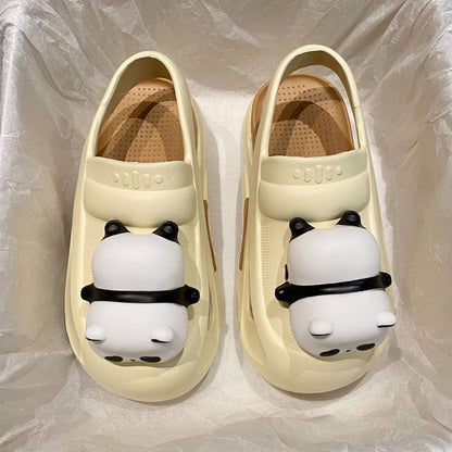 Just Arrived at Buy Center: 2024 Cute Slipper With Panda Lamp Summer Sandales Femme Light Funny Woman Slippers Shoes Women 605 Panda Light Khaki