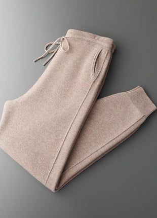 Air Layer Thickened Wool Pants Men's High Waist Casual All-match Lock Foot Harem Pants