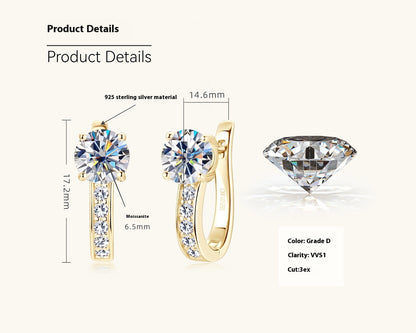 Fashion Simple High-grade Moissanite Earrings Buy Center